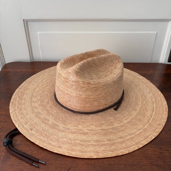 Tula Lifeguard Palm Straw Sun Hat S/M Unisex UPF 50+ Protect Chinstrap Wide Brim - Picture 4 of 13
